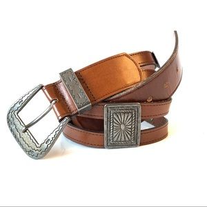 Avignon Vintage Concho Split Leather Belt